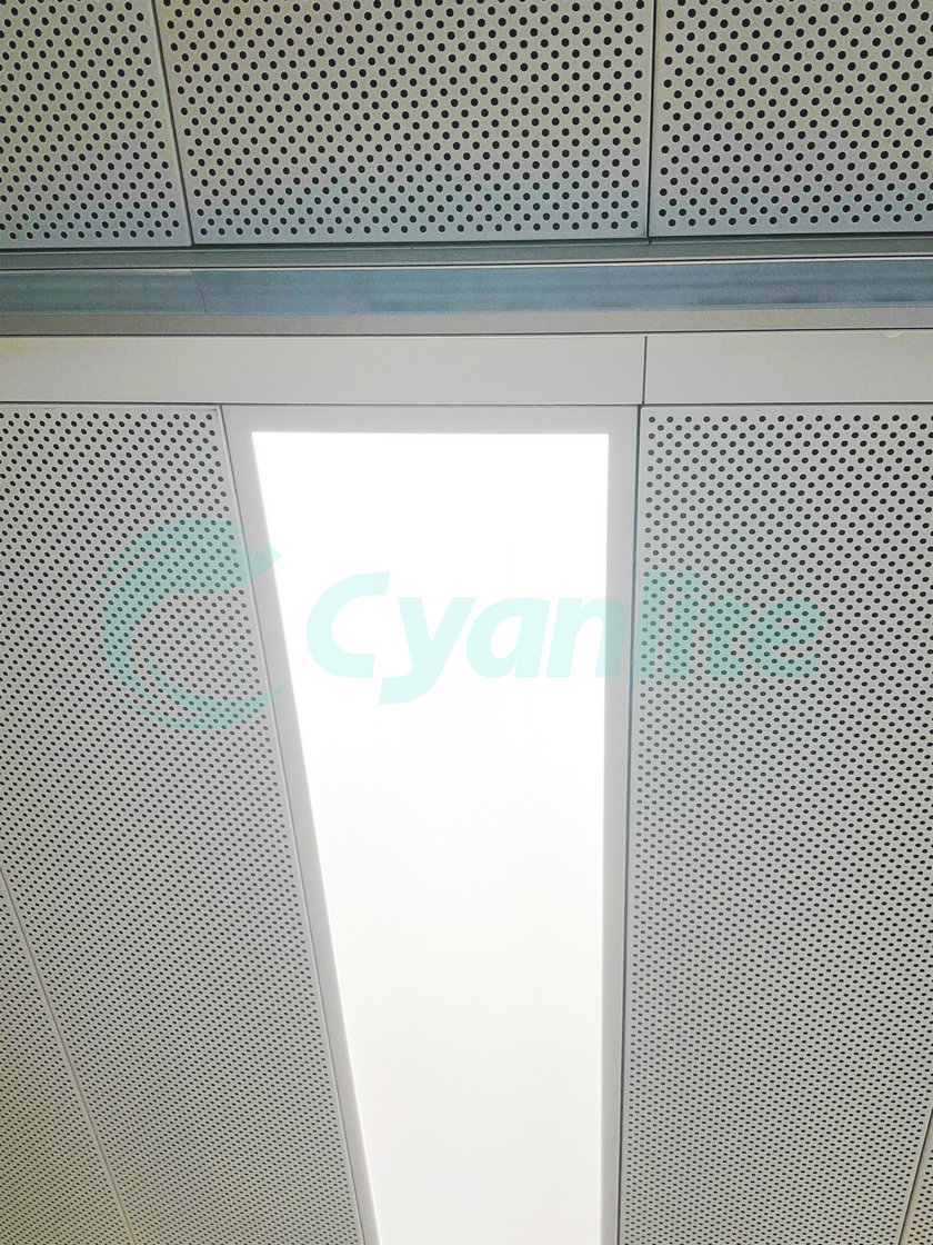 SAS330 metal ceiling retrofit ZW/Cyanlite LED Lighting for SAS330 Hook-Over Bandraster Metal Ceiling ZW Project - Lighting Check